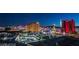 Breathtaking elevated view of Las Vegas skyline at night, featuring illuminated buildings at 2877 Paradise Rd # 2704, Las Vegas, NV 89109