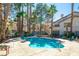 Relaxing pool area surrounded by palm trees, providing a perfect spot for leisure and recreation at 3123 Key Largo Dr # 101, Las Vegas, NV 89120