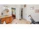 Bathroom with dual sinks, tile flooring, and separate shower stall at 3910 W Pebble Rd, Las Vegas, NV 89139