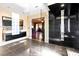 Modern bathroom featuring a glass shower enclosure, double sink vanity, and sleek finishes at 4360 Flandes St, Las Vegas, NV 89121