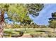 Scenic view of lush golf course with mature trees and community homes at 5010 Longboat Cir, Las Vegas, NV 89113