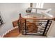 Modern staircase features hardwood steps and a wrought iron railing at 506 Staghorn Pass Ave, Las Vegas, NV 89183