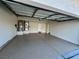 This two car garage is spacious and features epoxy flooring at 8913 Saint Pierre Dr, Las Vegas, NV 89134