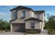 Two-story home showcasing a neutral palette, complemented by dark gray roofing and an attached two-car garage at 91 Tardando Ave, Henderson, NV 89015
