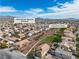 Picturesque aerial view of a neighborhood featuring a green community park and mountain views at 1016 Echo Beach Ave, North Las Vegas, NV 89086