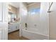 Clean bathroom with a tub, shower, and modern fixtures for a relaxing experience at 193 Elder View Dr, Las Vegas, NV 89138
