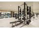 Spacious gym with free weights, weight racks and cardio equipment in a mirrored exercise space at 2000 Fashion Show Dr # 5300, Las Vegas, NV 89109