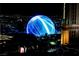 Mesmerizing nighttime view of the Las Vegas Sphere illuminated with a blue glow at 2000 N Fashion Show Dr # 4301, Las Vegas, NV 89109