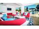 Chic lounge area with plush seating, a TV, and views of the pool at 2000 N Fashion Show Dr # 4302, Las Vegas, NV 89109