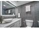 Sleek bathroom features vessel sink, frameless mirror, and elegant fixtures at 205 E Harmon Ave # 1007, Las Vegas, NV 89169