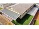 This backyard has a covered patio, artificial turf, and a low brick wall at 2091 Hunt Woods Ct, Laughlin, NV 89029