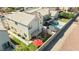 Aerial view of the fenced backyard and swimming pool at 367 Lander Dr, Henderson, NV 89074