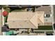 A high-angle view of a home featuring a private pool, patio, and well-maintained landscaping at 367 Lander Dr, Henderson, NV 89074