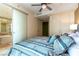 Comfortable bedroom featuring a ceiling fan, king bed, and closet for ample storage at 3722 Las Vegas Blvd # 1908, Las Vegas, NV 89158