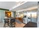 Contemporary kitchen with stainless steel appliances and a view into the bedroom at 3722 Las Vegas Blvd # 1908, Las Vegas, NV 89158