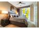 Comfortable bedroom with a king-sized bed, city views, and contemporary decor at 3722 Las Vegas Blvd # 1908, Las Vegas, NV 89158