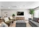 Spacious living room with modern furniture, stylish decor, and ample seating at 6121 Dayton Cir, Las Vegas, NV 89107