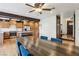 Open-concept space with a dining area adjacent to the kitchen and custom kitchen features at 6712 Kittery Dr, Las Vegas, NV 89107
