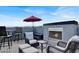 Enjoy outdoor living with a fireplace on your private rooftop deck at 9050 W Tropicana Ave # 1009, Las Vegas, NV 89147