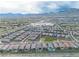 Aerial view of the home in a residential neighborhood at 154 Nine Mile Creek Dr, Las Vegas, NV 89138