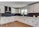Bright kitchen showcasing white cabinets, modern countertops, and hexagon tile backsplash at 2685 S Tenaya Way, Las Vegas, NV 89117
