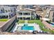 Backyard oasis with pool, spa, and artificial turf at 270 Shaded Canyon Dr, Henderson, NV 89012