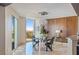 Dining area with marble floors, and city view at 2777 Paradise Rd # 1801, Las Vegas, NV 89109