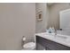 This powder room boasts a modern vanity, ample counter space, and an elegant design at 3217 Bertonico Ave, Henderson, NV 89044
