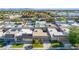 An elevated view showing a collection of single-story homes, each with unique roof designs at 3371 Royce Ct, Las Vegas, NV 89121