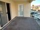 Spacious balcony with glass door and railing overlooking parking at 3550 Bay Sands Dr # 2016, Laughlin, NV 89029