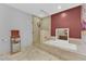 Luxurious bathroom with a separate shower and tub and marble floors at 4471 Dean Martin Dr # 2204, Las Vegas, NV 89103