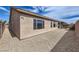 Spacious backyard includes low maintenance gravel landscaping, ideal for easy upkeep at 5505 Criollo Dr, Las Vegas, NV 89122