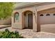 Inviting entryway with brick pavers, covered porch, and a stylish front door at 6516 Austin Hope Ave, Las Vegas, NV 89118