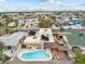 A backyard swimming pool in a fenced yard with a view of the city skyline at 816 Antigua St, Las Vegas, NV 89145