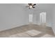 Bright and airy bedroom with new luxury vinyl floors, ceiling fan and neutral paint scheme at 9315 Indian Corn Ct # 101, Las Vegas, NV 89178