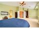 View of the spacious bedroom featuring an open layout with carpet and built-in shelving at 9733 Camden Hills Ave, Las Vegas, NV 89145