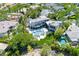 Stunning aerial view of a modern home with a beautiful pool and landscaped backyard oasis at 1108 Pine Island Ct, Las Vegas, NV 89134