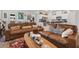 Inviting living room features comfortable leather sofas and stylish decor at 1174 King Lark St, Henderson, NV 89011