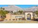 Welcoming entrance to the Los Altos community with desert landscaping and mountain views, creating an inviting atmosphere at 12169 Castilla Rain Ave, Las Vegas, NV 89138