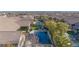 This aerial view showcases the pool and the backyard space for outdoor living at 12169 Castilla Rain Ave, Las Vegas, NV 89138