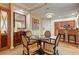 Comfortable living room featuring a dining area, and partial view of the kitchen at 145 E Harmon Ave # 201, Las Vegas, NV 89109