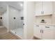 Modern bathroom features a walk-in shower and custom vanity at 1917 N Moapa Valley Blvd, Logandale, NV 89021