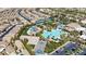 Aerial shot of the community showcasing a water park, pool, and various recreational facilities at 236 Dog Leg Dr, Las Vegas, NV 89148