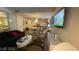 Modern living room featuring a sleek sofa, a patterned rug, and stylish decor at 3722 Las Vegas Blvd # 1205, Las Vegas, NV 89158