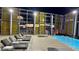 Rooftop pool with lounge seating at 3722 Las Vegas Blvd # 1205, Las Vegas, NV 89158