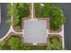 Aerial view of a community basketball court surrounded by green landscaping and walking paths at 7288 Olsen Farm St, Las Vegas, NV 89131
