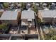 Aerial view showcases the private backyard with a patio, spiral staircase, and well-defined spaces at 8008 Draco Cir # 201, Las Vegas, NV 89128