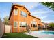 Spacious backyard featuring artificial turf, patio, and pool for relaxation at 1017 Fairbury St, Henderson, NV 89052