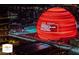 Nighttime aerial view of the Formula 1 track featuring the MSG Sphere in the background at 125 E Harmon Ave # 2318, Las Vegas, NV 89109