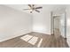 Bright bedroom features wood-look flooring and neutral walls at 2315 Opponents Ridge St, North Las Vegas, NV 89032